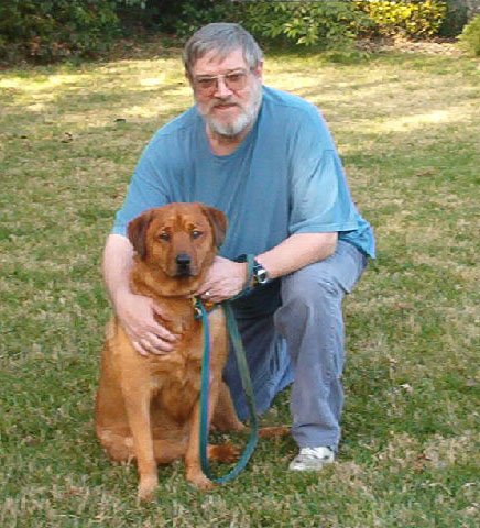 My husband Lloyd and my dog, Hobbs. - They are two of the most loving two I know.