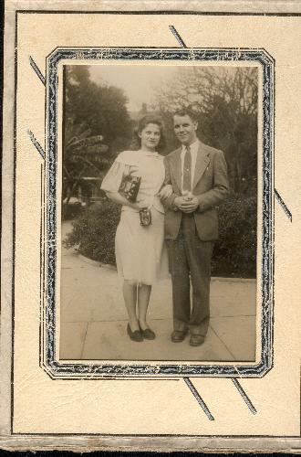 Newlyweds! - Here's a picture of my folks, Ray & Ainsley (nee:Jobe) Phillips taken early in their marriage, which took place on February 8, 1947.  Don't they make a precious couple!?! When I was a kid (preschool age), I thought they were movie stars because they looked like those beautiful people on the screen.  Yes, I knew that they both worked at Delco-Remy (a division of GM), but I thought that they also went to Hollywood (which I thought, at the time was in Indianapolis, since our TV stations came from there) and made movies. My dad worked with a lady named Marilyn Scott, and he would talk about Marilyn at different times, and I thought that he was talking about Marilyn Monroe.