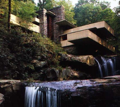 architecture: the falling water - one of the famous work of Frank lloyd wright... the falling water