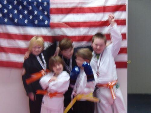My daughter's class in their first match. - She came in 3rd place.