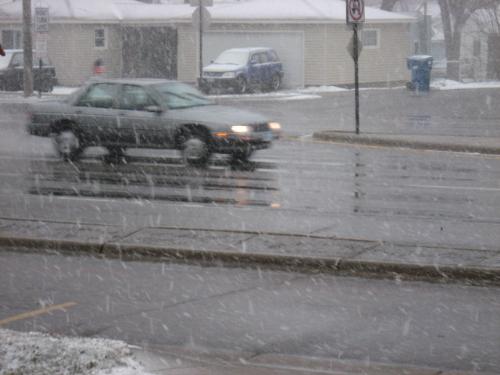 Snow and rain - Minnesota on March 31st 2008. Up to nine (9) inches expected today.