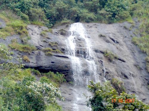 Scenic beauty - A small waterfall. Location: Munnar, Kerala, India