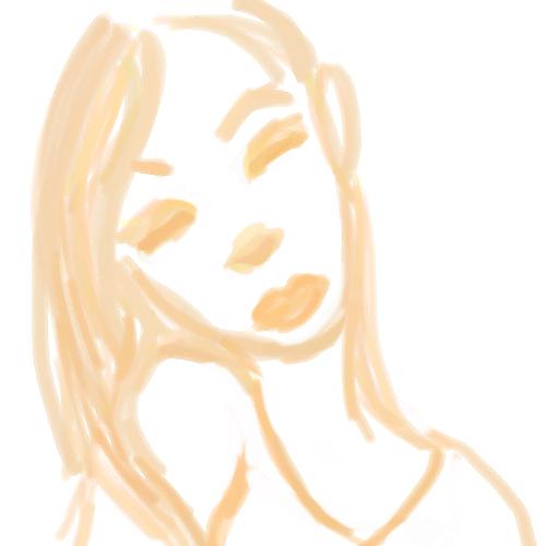 sketch - An orange sketch of a woman