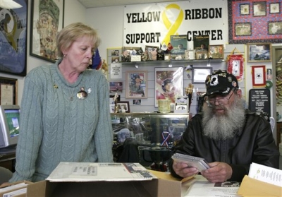 Parents Keith and Carolyn Maupin at the Yellow Rib - Inspired shortly after Matt Maupin went missing, his parents began the Yellow Ribbon Support Center. This organization was dedicated to all of the military personnel currently assigned overseas defending this great country. We also hope to offer moral support to the loved ones left behind. We are not experts but are willing to lend a listening ear and maybe learn something along the way.  Their main goal was to raise the morale of all the troops. To accomplish this task, they relied heavily on donations and contributions. Most were taken in by the sales of the yellow ribbons. For $3 you got a magnet that you could put anywhere on your car to support the troops.