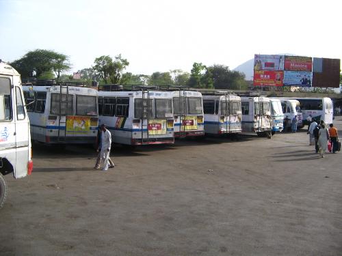 Travelling - I captured this on my tour to Rajasthan(India) This is a bus stand.