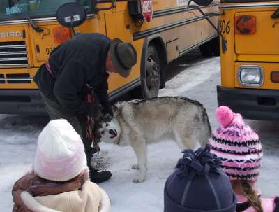 my daughter and wolf - my daughter with a wolf at the sugar bush