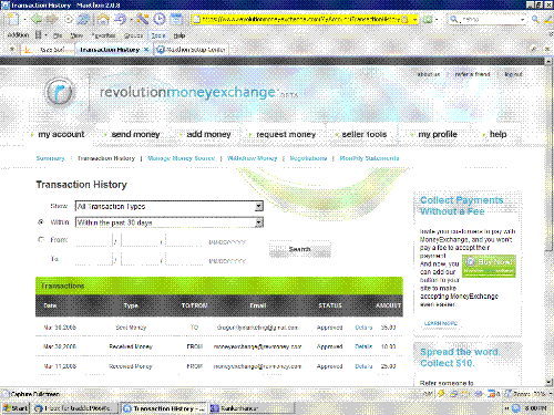 Proof that I made money on the net - This is the photo from my computer when I got the money and wanted to prove it to my friend.