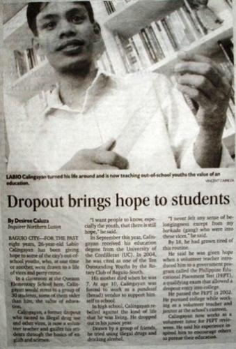 What do you think of him? - School drop out, not anymore! He rather became an inspiration to many of his mates.