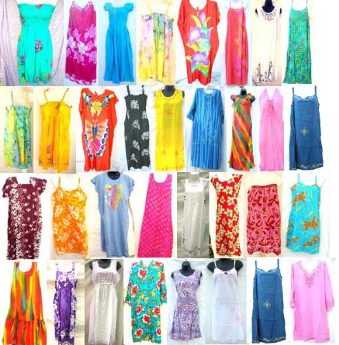 Dresses - This picture shows many differnt styles, colors, and types of dresses.