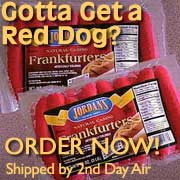 Jordan's Red Hot Dogs - These hot dogs are HOT PINK! Wow, I was surprised when our Wal-Mart got them in as new product.