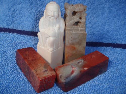 lovely stone seals - I like collecting attractive well designed chinese stone seals.