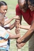 family having fun - a photo of a happy family, playing together