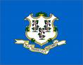 Connecticut State Flag - This is a picture of the Connecitcut State Flag. The state motto is 'Qui Transtulit Sustinet'( He who Tranplated sustains us) is printed on the white ribbon.