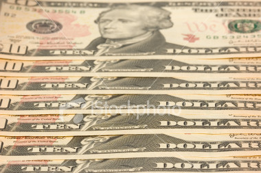 $10 (ten dollar) bills - Here are seven of the new 10 USD bills. 
