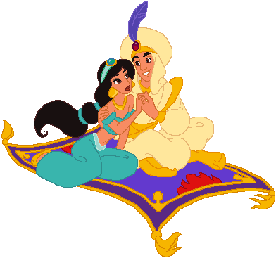Aladdin & Jasmine - Aladdin and Jasmine from the Disney cartoon Aladdin.