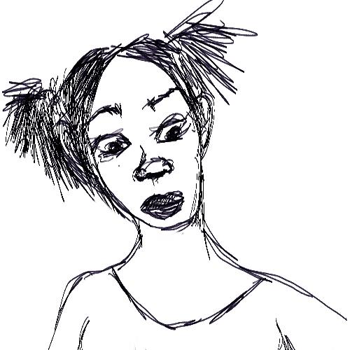 face sketch - a pen sketch of a woman's face