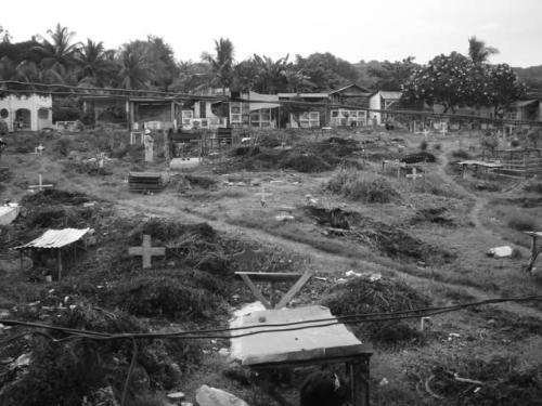 barren field..cemetary - a cemetary in the philippines.