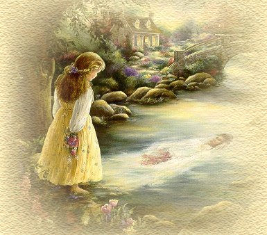 Mirrorimage - Girl looking in the water.