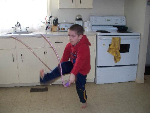 skipping, children, girls, boys, - This is my son skipping with a pink rope. Awesome!