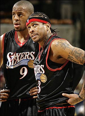 Andre and Allen - Allen Iverson when he was on the 76ers. Andre Iguodala besides him