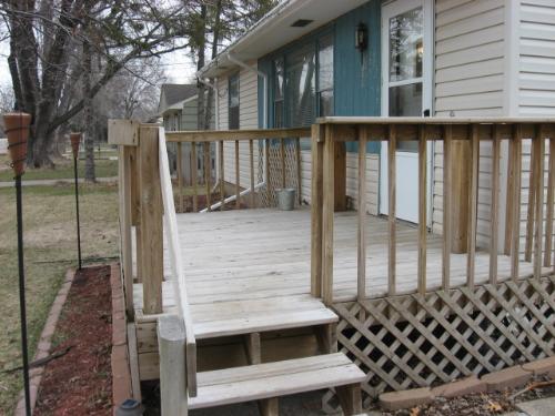 Front Deck - It istwo years old and in need of a staining etc. Front Deck - It istwo years old and in need of a staining etc.