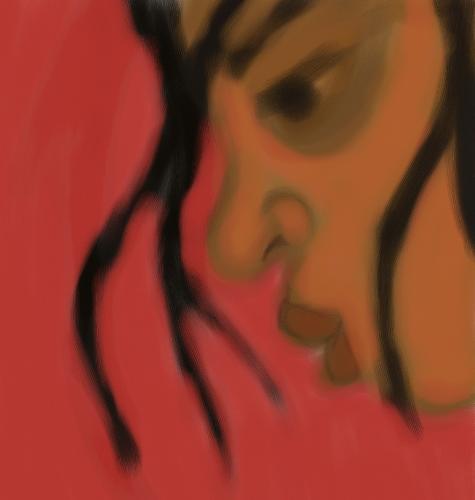woman - A woman with tired eyes