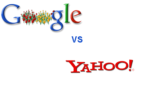 Google vs Yahoo - logo Google vs Yahoo