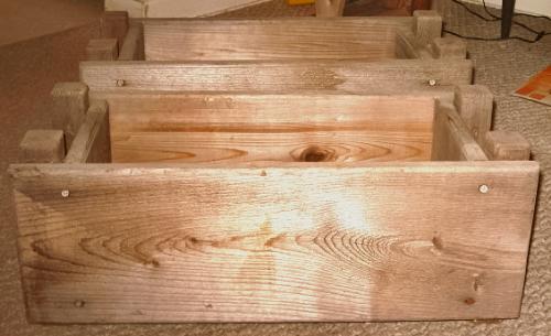 Wooden Flower Boxes - 2 boxes I bought at an auction for $4 Wooden Flower Boxes - 2 boxes I bought at an auction for $4