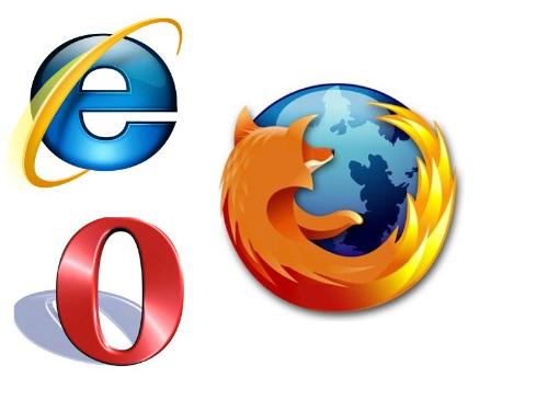 all browsers in one  - my photo contains three of the most famous browsers i.e. firefox,opera & internet explorer