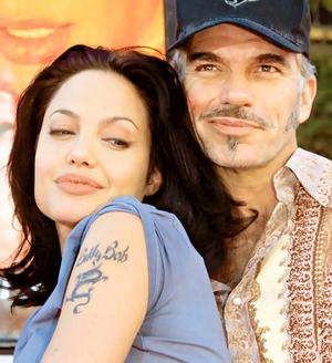 Tattoo on Arm - Angelina Jolie sporting tattoo of former hubby Billy Bob