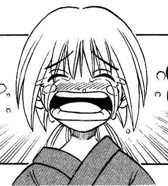 Funny anime picture - Funny picture depicting a boy who, for some reason, cries over something.
