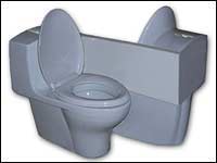 his and her tiolet - A double toilet to save energy