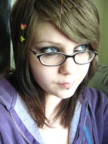 Myself - This is a picture of me, early in the afternoon. :) I just recently had my hair cut, and bought some cute barrettes :)