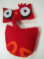 my creation - I created this character last summer. He was a initially a decoration for pillows, but now I make him stuffed. I've made different ones, but this one has been the most replicated!