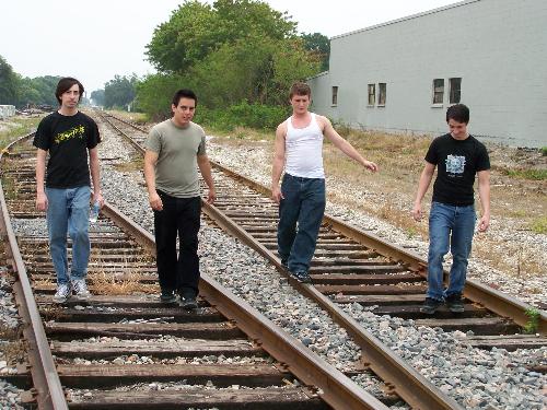 red arrow before recording session - hanging around behind the recording studio taking a few photos of the band RED ARROW