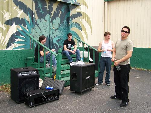 red arrow - the band is locked out of the recording studio