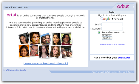 Orkut - Its the best networking site and I love Orkut.
Its simply simple and nice.