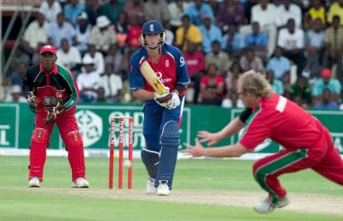KP 1st ODI hundred - KP Scoring his first ODI hundred, Plays a shot against zimbabwe