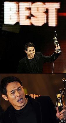 Jet Li - wins the Best Actor award in the Hongkong Film Awards