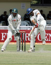 Rahul Dravid - Rahul Dravid manages to defend a ball that pitched on the rough