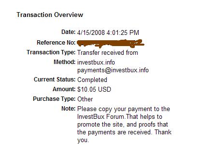 my investbux payment - paid in the speed of light    good site