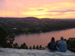 Mt Bonnell sunset - Don't know who the people are