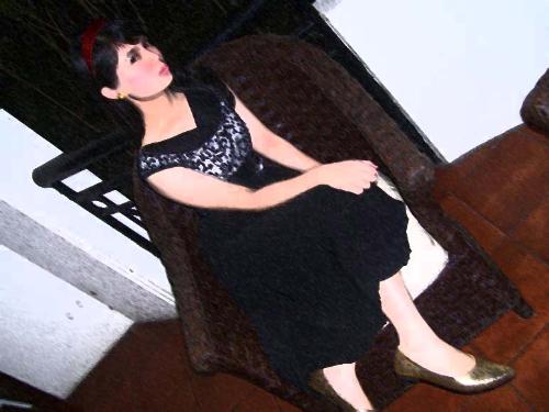 white lady! - here is another edited picture... this was taken during my high school friend's debut. the theme of the debut was kinda like a rockstar theme... but i still wore a dress. hehe