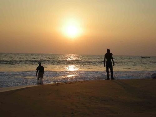 sunset on Kovalam beach, India - Sun set at Kovalam beach in India, It is one of the most beautiful beach in India.