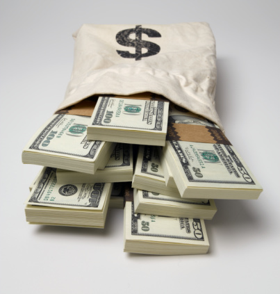Dollars in cover - Dollar bundles in a cover waiting for us