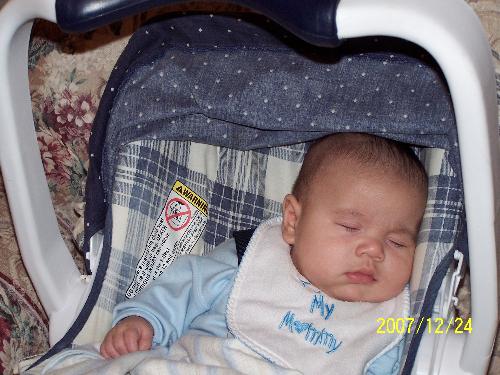 my baby jacob - snoozing on his car seat