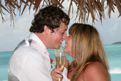 My weddding - This was after getting married and we were drinking our champagne - we got married on the beautiful island of Antigua