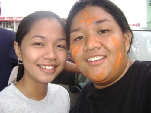 My sisters - Rosegell and Roxanne at the Ati-Atihan Festibal in Kalibo, Aklan