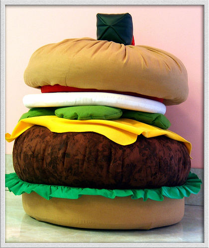 hamburger - try eating it.haha