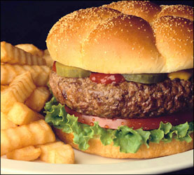 hamburger - hamburger with fries